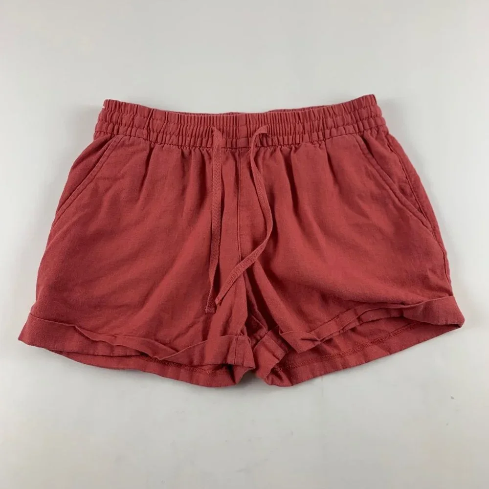 Old Navy Shorts Coral Linen Blend Pull On XS
